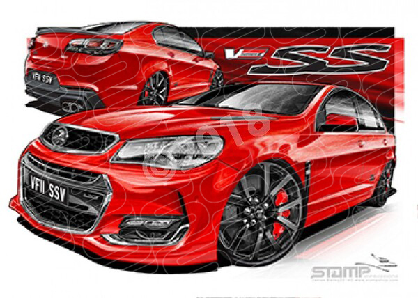 Holden Commodore VF II VFII SSV VF II SSV RED HOT A3 FRAMED PRINT (HC900)