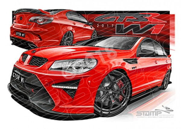 HSV GTSR W1 STING RED A3 FRAMED PRINT HOLDEN STOMP CAR ART