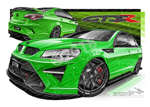 HSV GTSR V452 GTSR SPIT FIRE GREEN A3 FRAMED PRINT (V452)