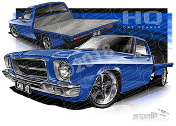 Holden HC951 HQ ONE TONNER BLUE A3 FRAMED PRINT (HC951)