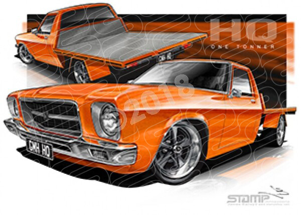 Holden HC956 HQ ONE TONNER ORANGE A3 FRAMED PRINT (HC956)