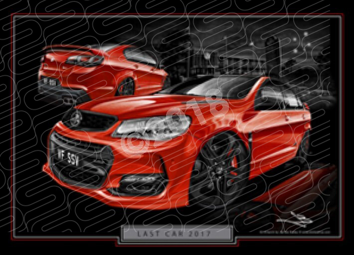 HOLDEN COMMODORE VF II SSV LAST CAR A3 FRAMED PRINT STOMP ART