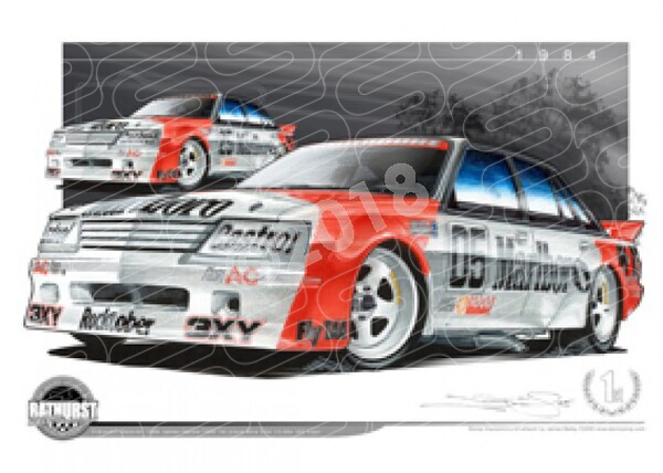 Bathurst Legends 1984 HOLDEN VK GROUP C COMMODORE PETER BROCK / LARRY PERKIN A3 FRAMED PRINT (B022)