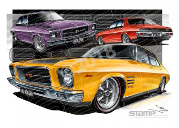 HOLDEN MONARO HQ GTS & SS 4 DOOR A3 FRAMED PRINT CAR WALL ART