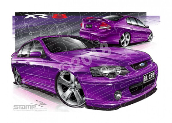 Ford XR8 BA XR8 BA XR8 FALCON SEDAN MENACE A3 FRAMED PRINT (FT142)