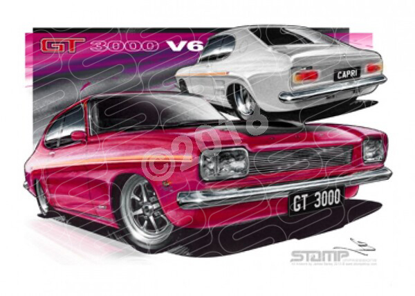 Ford Compact FORD CAPRI GT 300 A3 FRAMED PRINT (FT159)