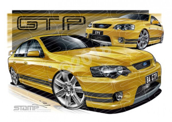 FPV BA GT BA GT-P ACID RUSH BLACK STRIPES A3 FRAMED PRINT (FV006)