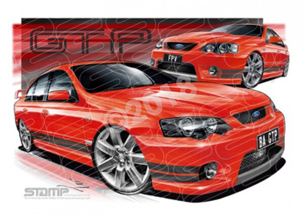 FPV BA GT BAGT-P VENOM BLACK STRIPES A3 FRAMED PRINT (FV009)