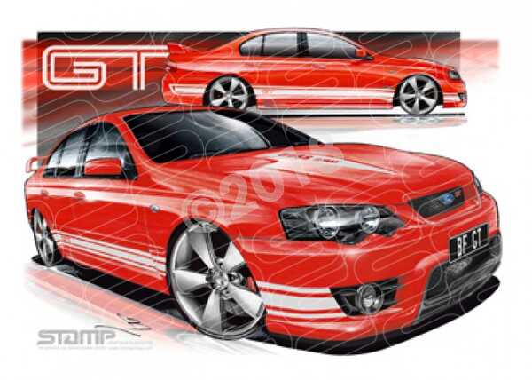 FPV BF GT BF GT VIXEN WHITE STRIPES A3 FRAMED PRINT (FV023)