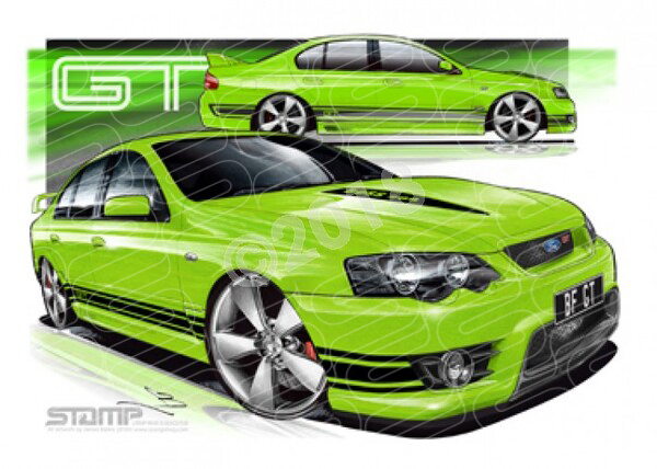 FPV BF GT BF GT TOXIC BLACK STRIPES A3 FRAMED PRINT (FV024)