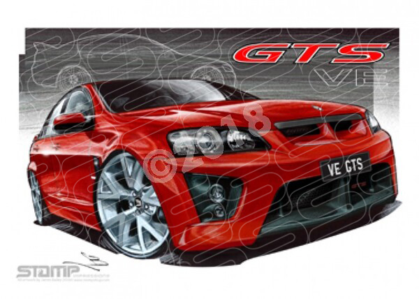 HSV Gts VE GTS RED HOT A3 FRAMED PRINT (V122)
