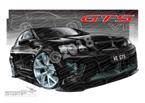 HSV Gts VE GTS PHANTOM BLACK A3 FRAMED PRINT (V124)
