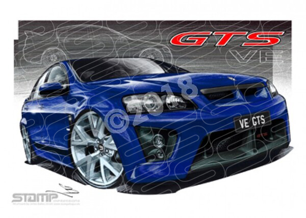 HSV Gts VE GTS BLUE A3 FRAMED PRINT (V125)