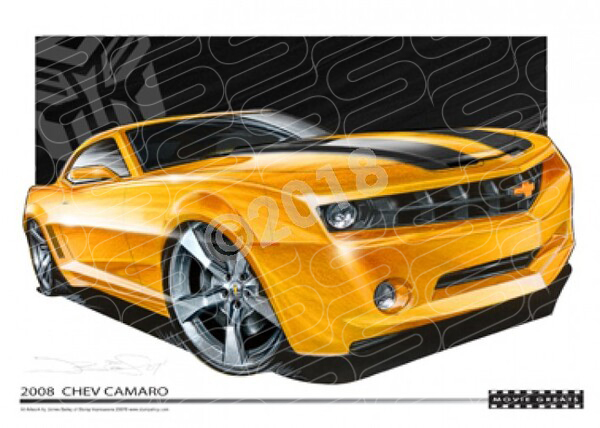 TRANSFORMERS BUMBLE BEE CAMARO A3 FRAMED PRINT (M012)