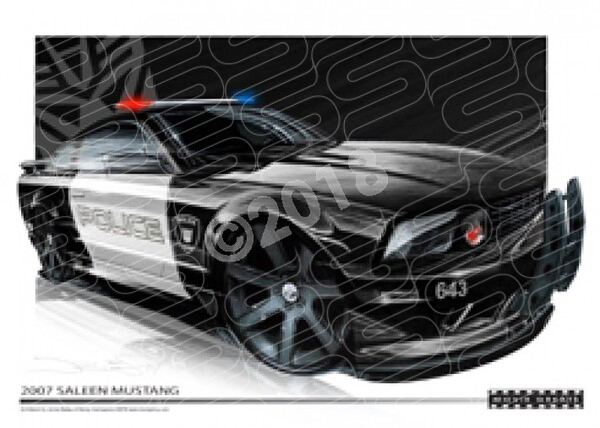 MUSTANG TRANSFORMERS BARRICADE SALEEN A3 FRAMED PRINT (M013)