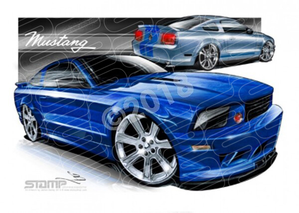 Ford Mustang FORD MUSTANG 2008 A3 FRAMED PRINT (FT161)