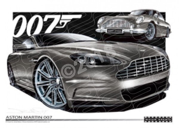 007 ASTON MARTIN DB5 DBS V12 A3 FRAMED PRINT (M014)