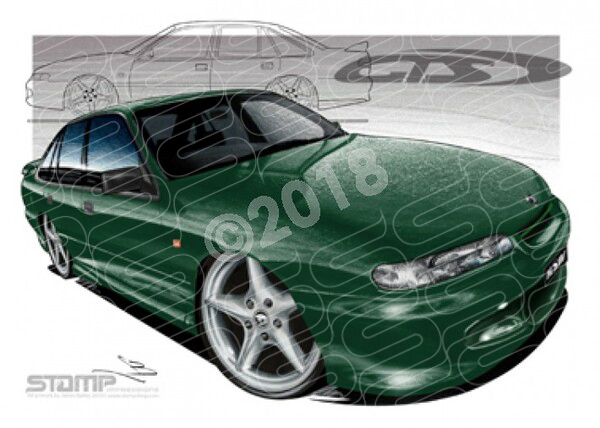 HSV Gts VR VR GTS SHERBROOKE GREEN A3 FRAMED PRINT (V008)