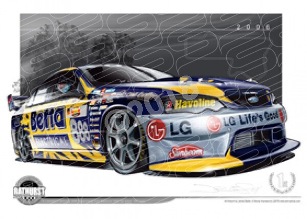 Bathurst Legends 2006 FORD BA FALCON LOWNES / WHINCUP A3 FRAMED PRINT (B035)