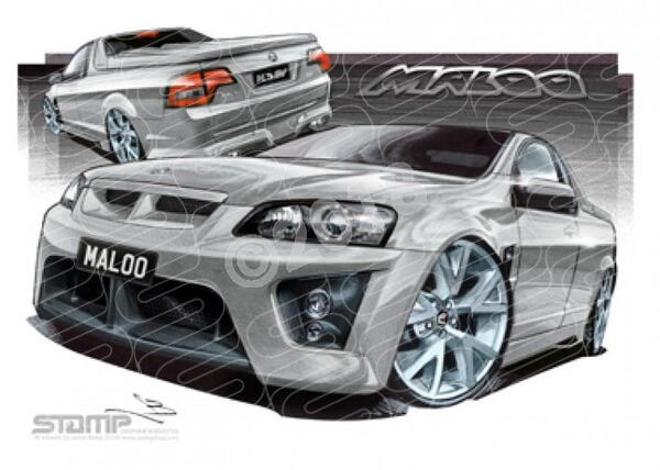 HSV Maloo VE MALOO UTE NICKEL SILVER A3 FRAMED PRINT (V134)