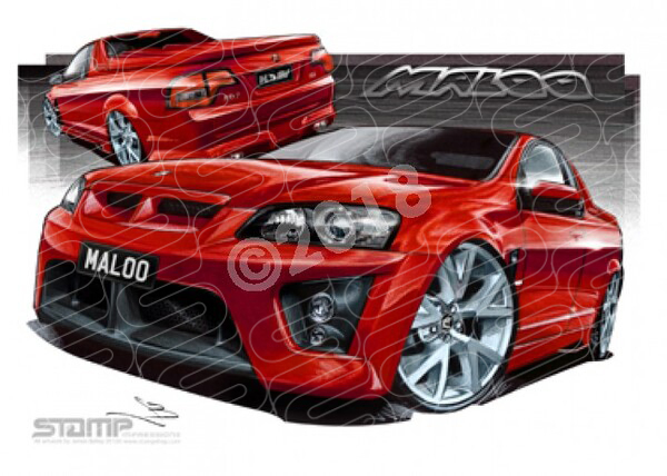 HSV Maloo VE MALOO UTE RED HOT A3 FRAMED PRINT (V135)