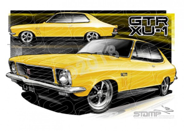 HOLDEN TORANA LJ XU1 YELLOW DOLLY A3 FRAMED PRINT (HC49E)