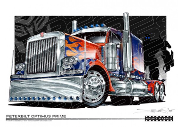 Truck OPTIMUS PRIME PETERBILT TRUCK A3 FRAMED PRINT (M017)