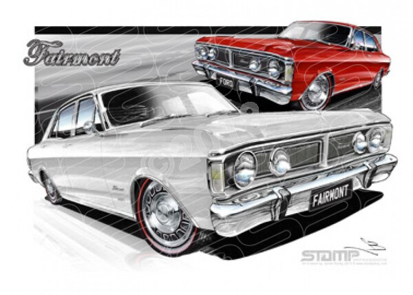 Ford Classics XY GS XY FORD FAIRMONT A3 FRAMED PRINT (FT165B)