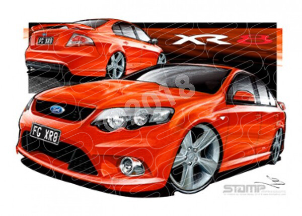 XR8 FG XR8 FG XR8 FALCON SEDAN VIXEN RED A1 FRAMED PRINT (FT186)