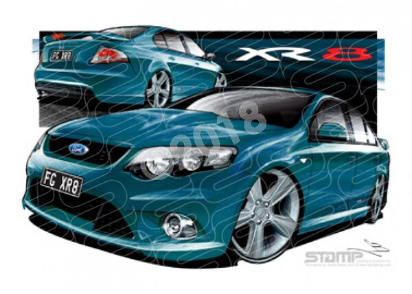 XR8 FG XR8 FG XR8 FALCON SEDAN NITRO A1 FRAMED PRINT (FT190)