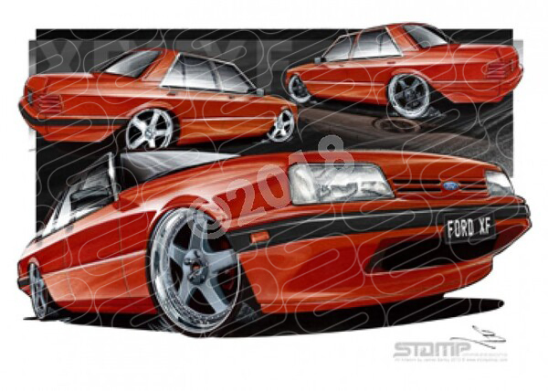 Classics XF FALCON XF FORD FALCON RED A1 FRAMED PRINT (FT211)