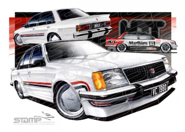 HDT VC BROCK COMMODORE WHITE A1 FRAMED PRINT (HC01A)