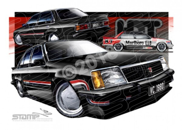 HDT VC BROCK COMMODORE BLACK A1 FRAMED PRINT (HC01B)