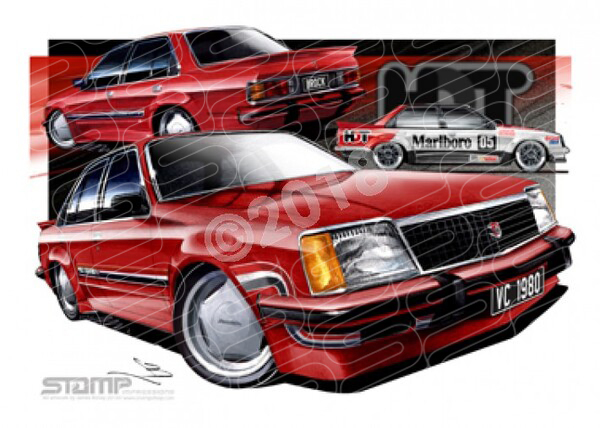 HDT VC BROCK COMMODORE RED A1 FRAMED PRINT (HC01C)