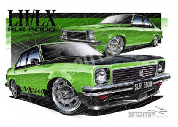 HOLDEN TORANA SLR 5000 JAMAICA GREEN A1 FRAMED PRINT (HC180E)