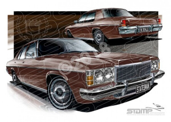 Statesman HX HX STATESMAN DEVILLE SIERRA TAN A1 FRAMED PRINT (HC277)