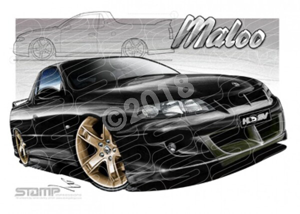 HSV VU MALOO UTE PHANTOM BLACK A1 FRAMED PRINT (V062)