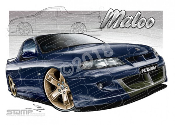 HSV VU MALOO UTE DELFT BLUE A1 FRAMED PRINT (V064)