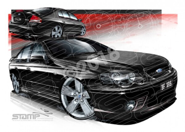 XR6 BF XR6 BF XR6 SILHOUETTE A1 FRAMED PRINT (FT238N)