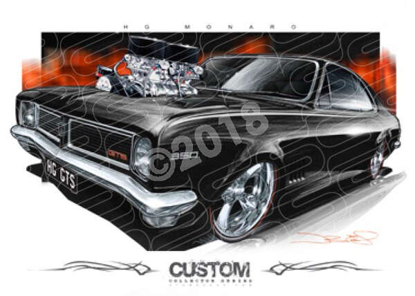 HOLDEN HG MONARO WARRIGAL BLACK BLOWN A1 FRAMED PRINT (D049)