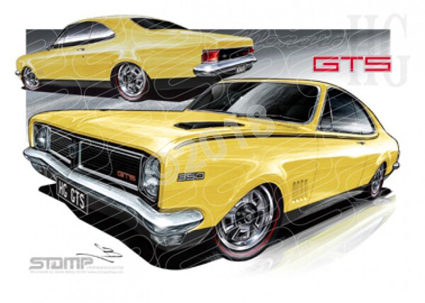 HOLDEN HG MONARO DOLLY YELLOW A1 FRAMED PRINT (HC64G)