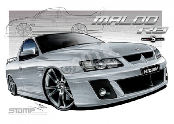 HSV Maloo VZ VZ MALOO R8 UTE QUICKSILVER A1 FRAMED PRINT (V102)