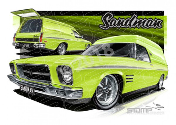 HOLDEN SANDMAN HQ PANEL VAN BARBADOS A1 FRAMED PRINT (HC400)