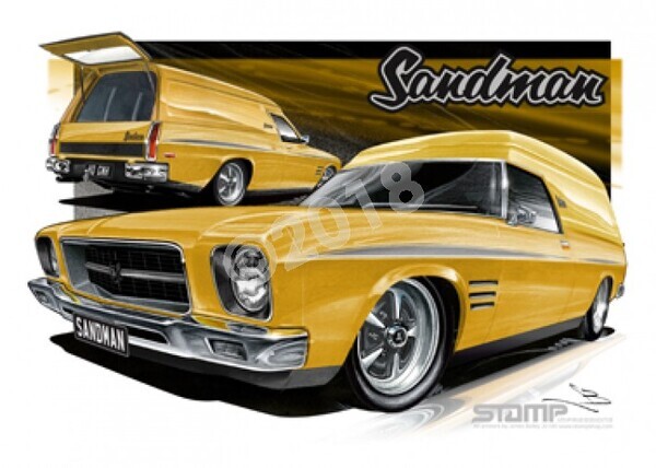HOLDEN SANDMAN HQ PANEL VAN SUNBURST A1 FRAMED PRINT (HC404)