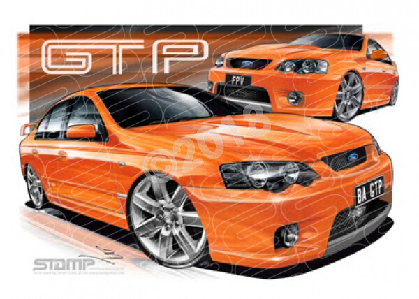 FPV BA GT BA GT-P BLOOD ORANGE A1 FRAMED PRINT (FV010BX)