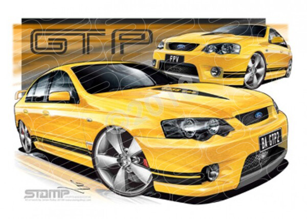 FPV BA MKII GT-P RAPID BLACK STRIPES A1 FRAMED PRINT (FV019)