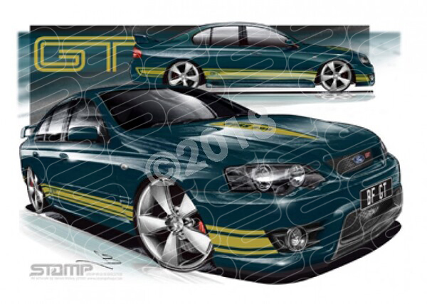 FPV BF GT BF GT DE JAVU GOLD STRIPES A1 FRAMED PRINT (FV026G)