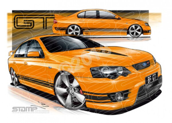 FPV BF GT BF GT OCTANE BLACK STRIPES A1 FRAMED PRINT (FV026L)