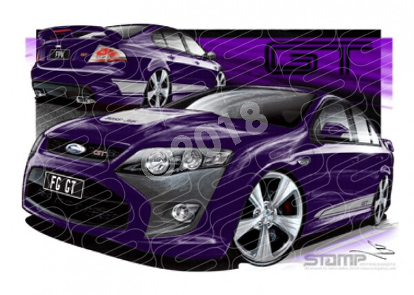 FPV FG GT FG GT VIPER WHITE STRIPES A1 FRAMED PRINT (FV087)