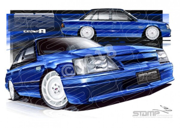 HOLDEN HDT VK SS COMMODORE PETER BROCK BLUE MEANIE WHITE WHEELS A1 FRAMED PRINT (HC03)